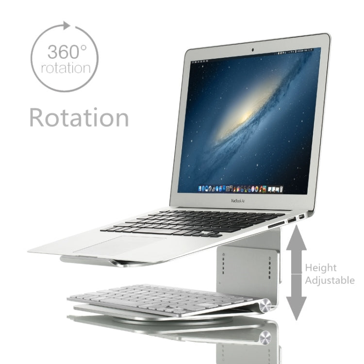 Soporte de refrigeración para portátil de aleación de aluminio ajustable en altura rotación 360 ergonómico soporte para portátil de 10-17 pulgadas para MacBook Air Pro, 360 Rotation