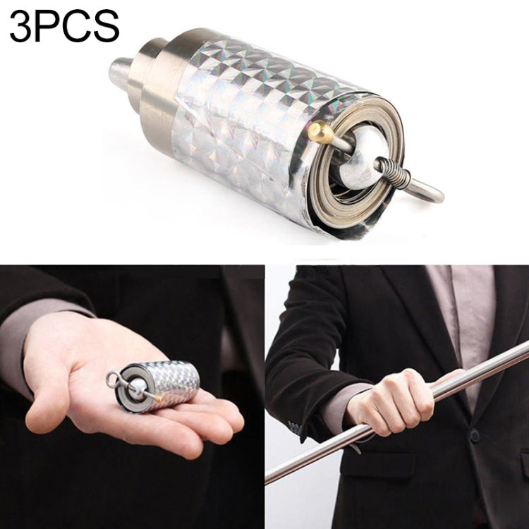 3 PCS 110cm Longitud Magic Props Stick Silver Metal Elastic Stick, Metal Elastic Stick