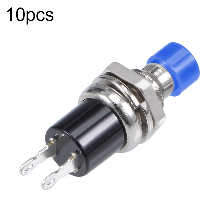 10 Uds. Interruptor de botón momentáneo de 2 pines Multicolor de rosca de 7mm