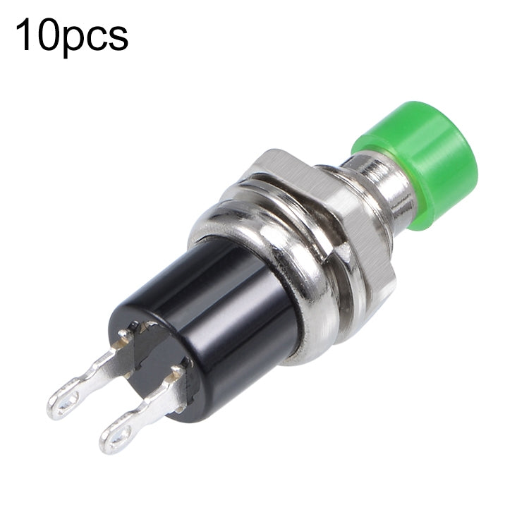 10 Uds. Interruptor de botón momentáneo de 2 pines Multicolor de rosca de 7mm