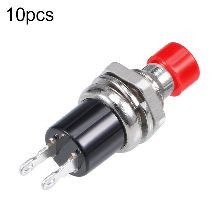 10 Uds. Interruptor de botón momentáneo de 2 pines Multicolor de rosca de 7mm