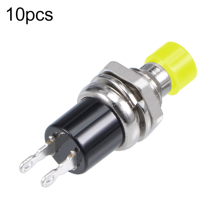 10 Uds. Interruptor de botón momentáneo de 2 pines Multicolor de rosca de 7mm