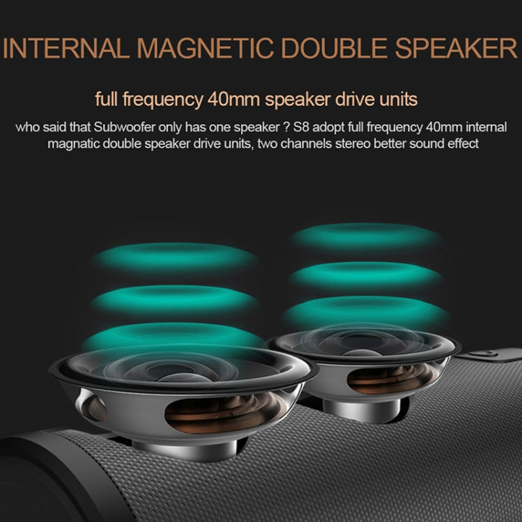 ZEALOT S8 Altavoz estéreo 3D con Bluetooth, columna de Subwoofer Inalámbrico, Control táctil portátil, reproducción de tarjeta AUX TF, manos libres con micrófono