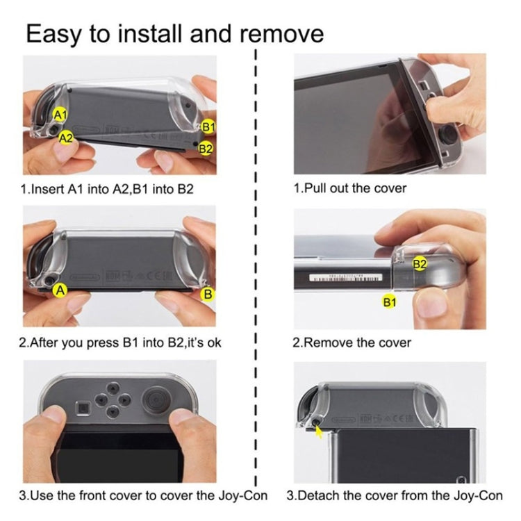 Cubierta de protección de PC dura para Nintendo Switch NS, carcasa de plástico de cristal desmontable, accesorios para controlador de consola