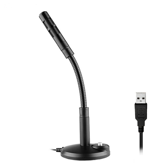 Micrófono de condensador USB con Cable para ordenador, PC, escritorio, portátil, Notebook, Cable de grabación, Gaming, Podcasting, Black