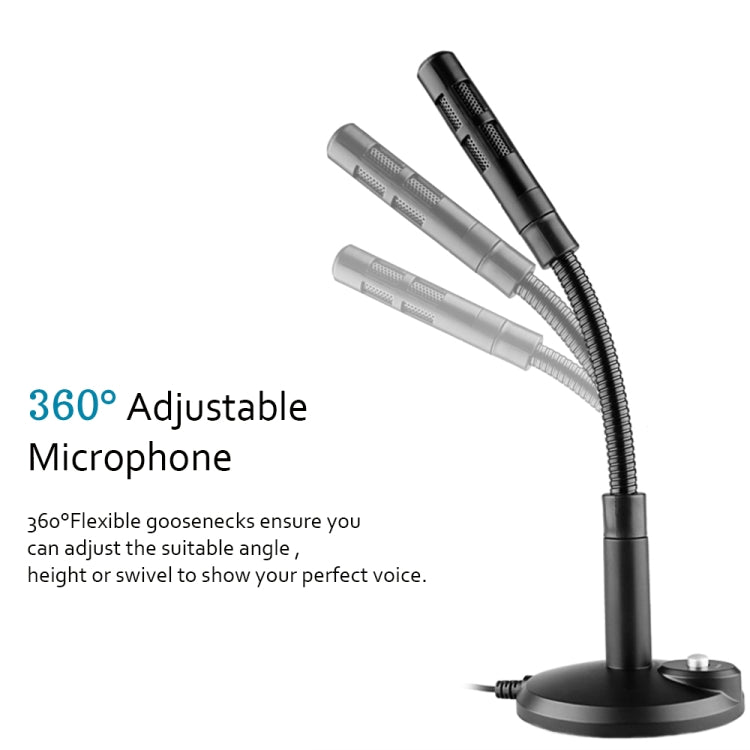 Micrófono de condensador USB con Cable para ordenador, PC, escritorio, portátil, Notebook, Cable de grabación, Gaming, Podcasting, Black