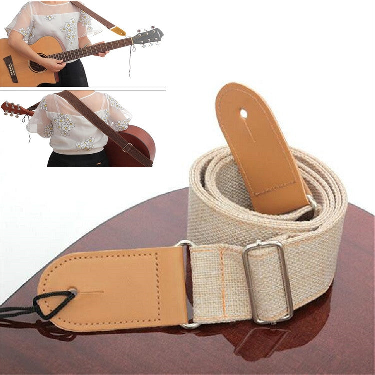 Correa de algodón y lino para guitarra, correa Diagonal para hombro, Accesorios para Instrumentos Musicales