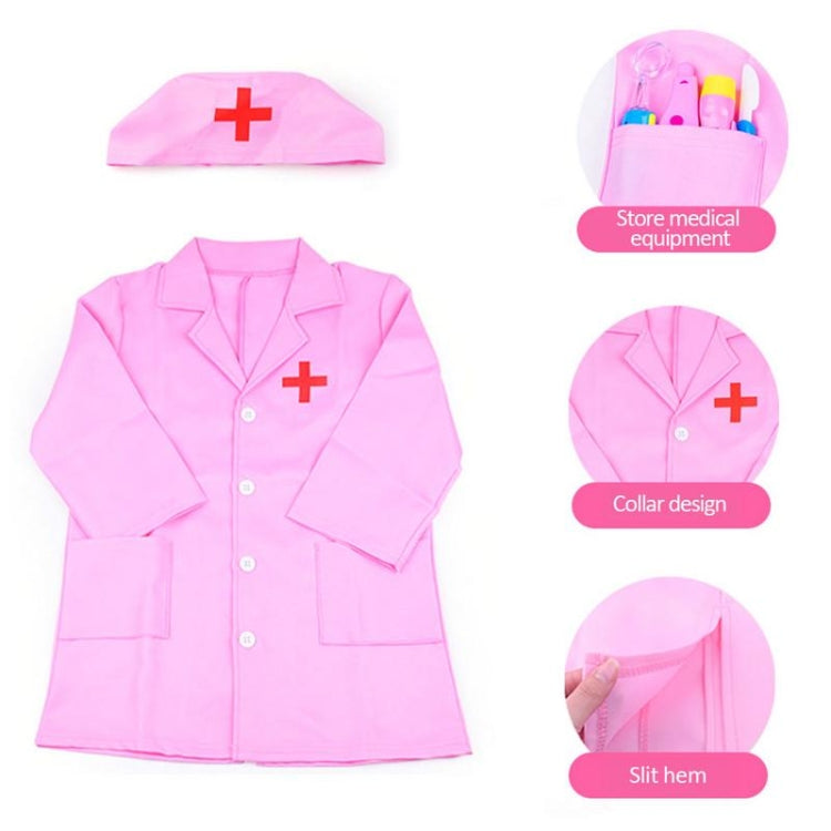 Pequeñas enfermeras sirven a los médicos, experiencia de cosplay, ropa con juguetes y regalos para niños