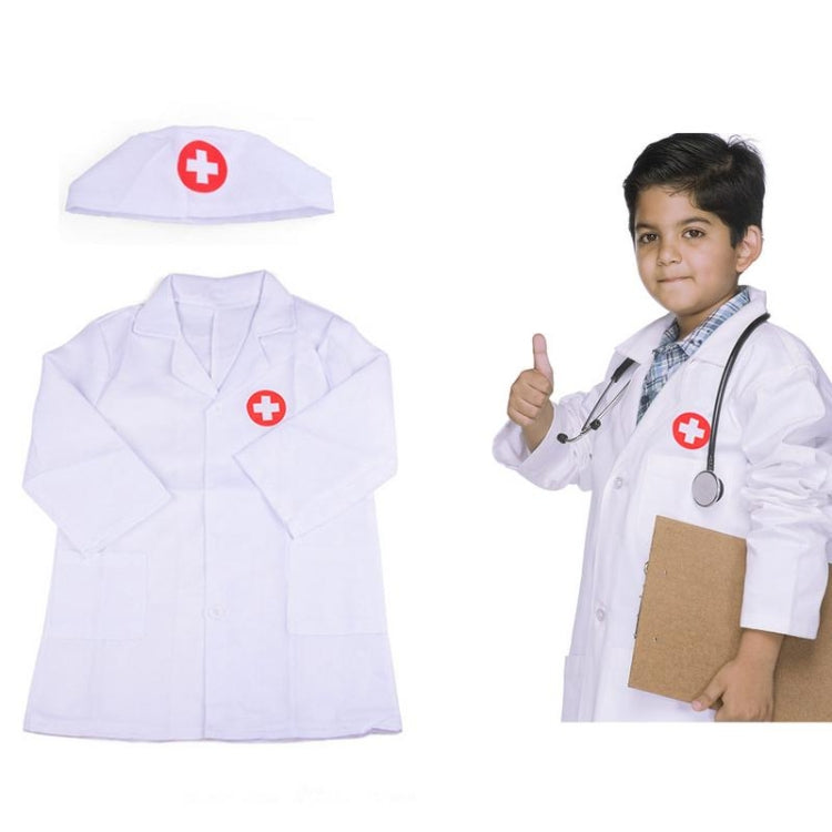 Pequeñas enfermeras sirven a los médicos, experiencia de cosplay, ropa con juguetes y regalos para niños