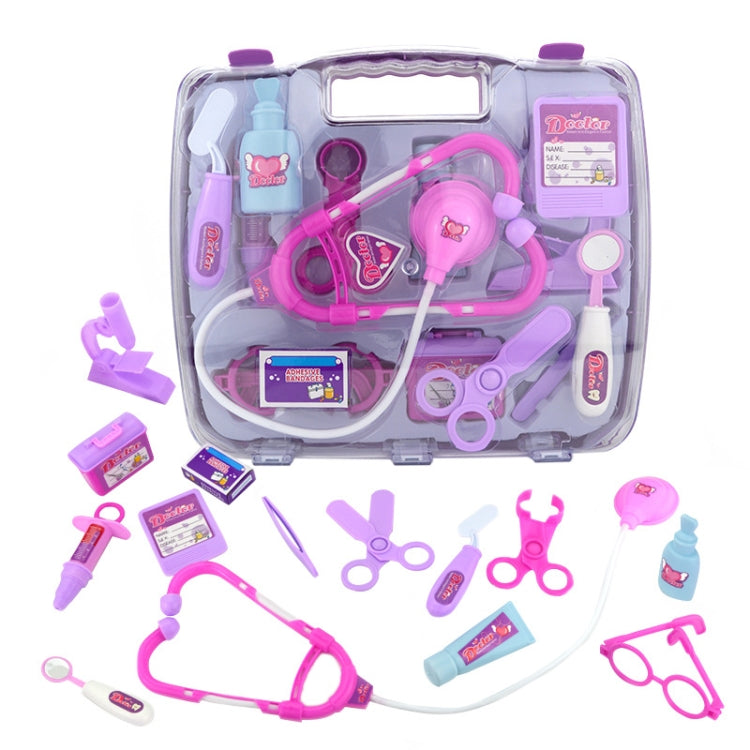 Juego de estetoscopio de simulación, caja de medicina portátil, juguete para juego de rol de médico infantil, Stethoscope Set (Purple), Stethoscope Set (Blue)