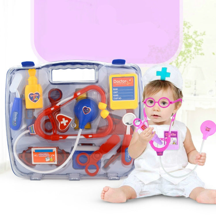 Juego de estetoscopio de simulación, caja de medicina portátil, juguete para juego de rol de médico infantil, Stethoscope Set (Purple), Stethoscope Set (Blue)