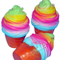 2 juguetes de descompresión de cono de helado arcoíris con cuerda, rainbow ice cream