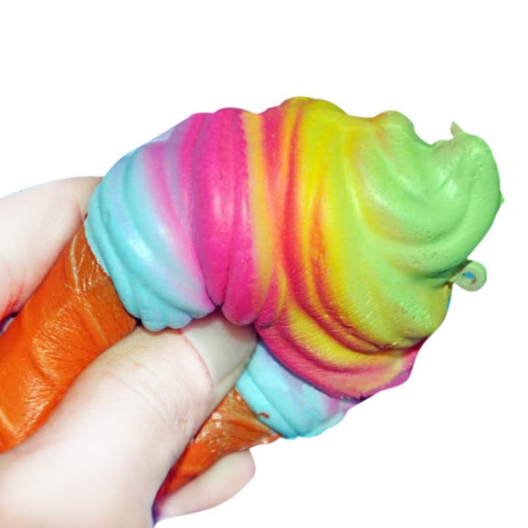 2 juguetes de descompresión de cono de helado arcoíris con cuerda, rainbow ice cream