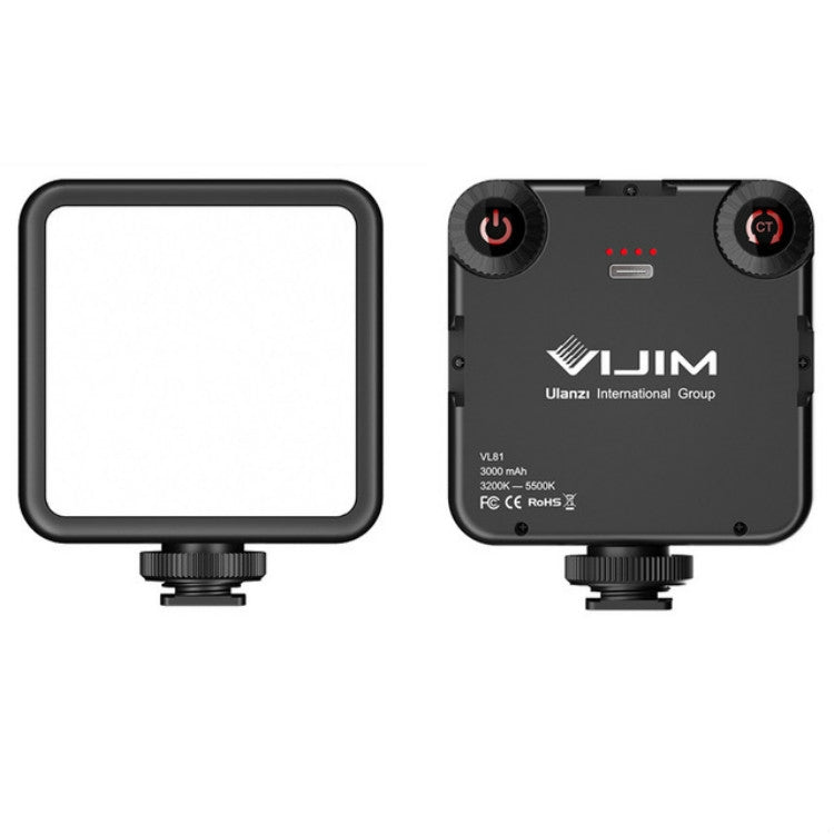 VIJIM VL81 portátil tres zapatos fríos y calientes luz de relleno de temperatura de doble Color luz de iluminación de grabación de disparo, VL81