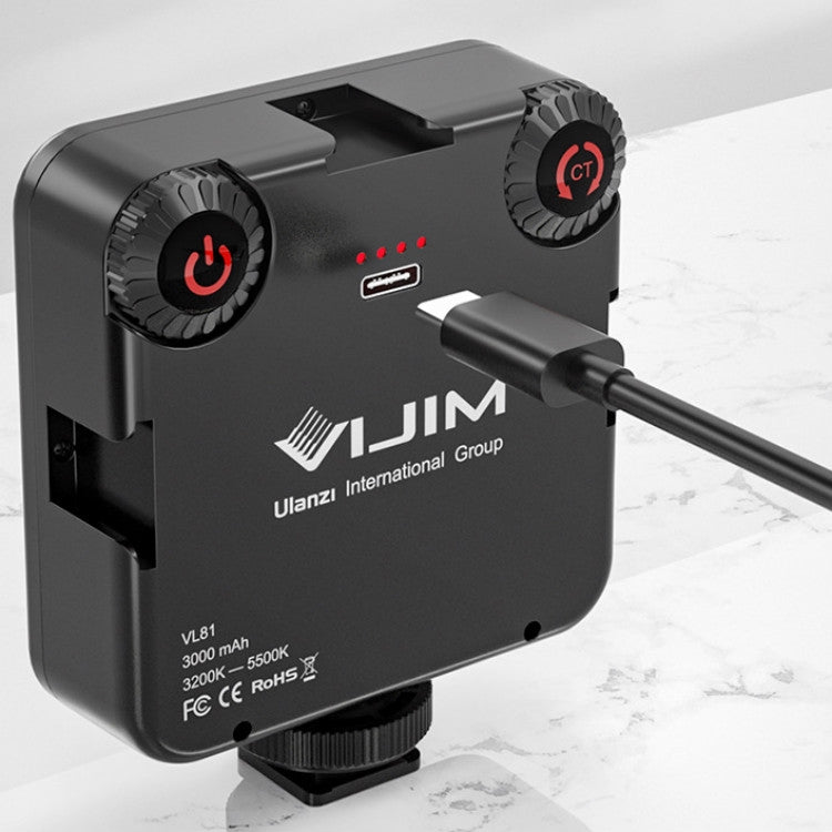 VIJIM VL81 portátil tres zapatos fríos y calientes luz de relleno de temperatura de doble Color luz de iluminación de grabación de disparo, VL81