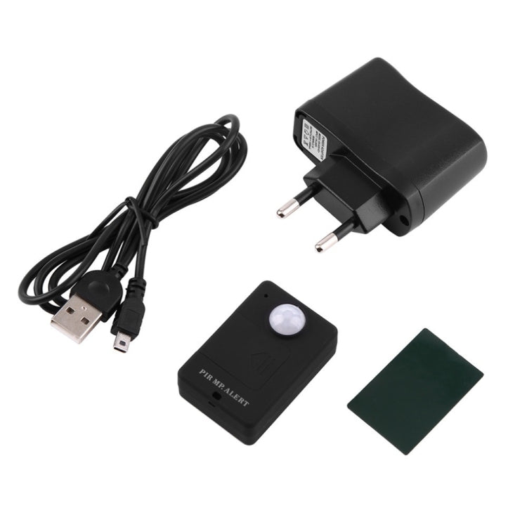 Mini sensor de alerta PIR Inalámbrico Infrarrojo GSM Alarma Monitor Detector de movimiento Detección Sistema antirrobo para el hogar, Enchufe de la UE, Infrared GSM Alarm