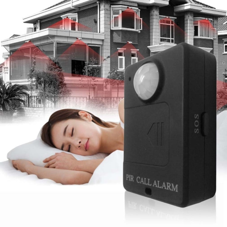 Mini sensor de alerta PIR Inalámbrico Infrarrojo GSM Alarma Monitor Detector de movimiento Detección Sistema antirrobo para el hogar, Enchufe de la UE, Infrared GSM Alarm