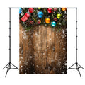 1,5 m x 2,1 m nostálgico 3D escena de nieve pared de madera niños fotografía telón de fondo