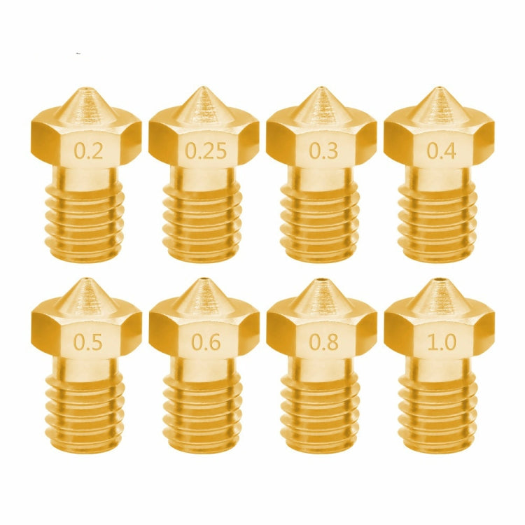8 Uds Bugatti accesorios para impresora 3D E3D-V5 boquilla V6 consumibles de rosca M6 boquilla caliente, 1.75/0.2mm, 1.75/0.25mm, 1.75/0.3mm, 1.75/0.35mm, 1.75/0.4mm, 1.75/0.5mm, 1.75/0.6mm, 1.75/0.8mm, 1.75/1.0mm, 3/0.2mm, 3/0.3mm, 3/0.4mm, 3/0.5mm   ...