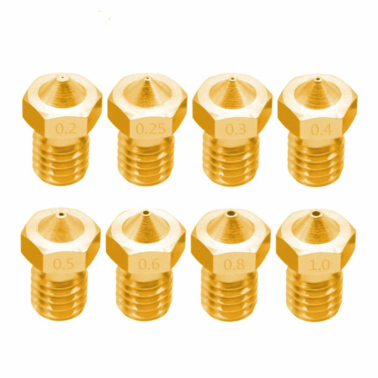 8 Uds Bugatti accesorios para impresora 3D E3D-V5 boquilla V6 consumibles de rosca M6 boquilla caliente, 1.75/0.2mm, 1.75/0.25mm, 1.75/0.3mm, 1.75/0.35mm, 1.75/0.4mm, 1.75/0.5mm, 1.75/0.6mm, 1.75/0.8mm, 1.75/1.0mm, 3/0.2mm, 3/0.3mm, 3/0.4mm, 3/0.5mm   ...
