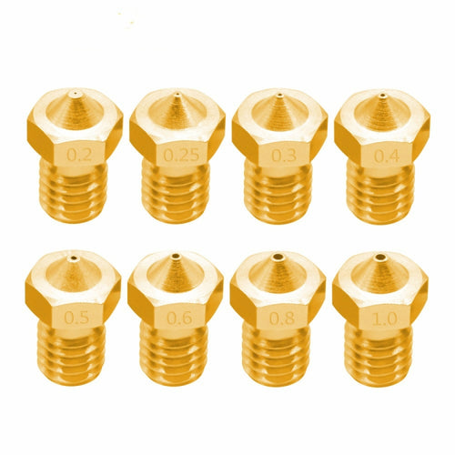 8 Uds Bugatti accesorios para impresora 3D E3D-V5 boquilla V6 consumibles de rosca M6 boquilla caliente, 1.75/0.2mm, 1.75/0.25mm, 1.75/0.3mm, 1.75/0.35mm, 1.75/0.4mm, 1.75/0.5mm, 1.75/0.6mm, 1.75/0.8mm, 1.75/1.0mm, 3/0.2mm, 3/0.3mm, 3/0.4mm, 3/0.5mm   ...