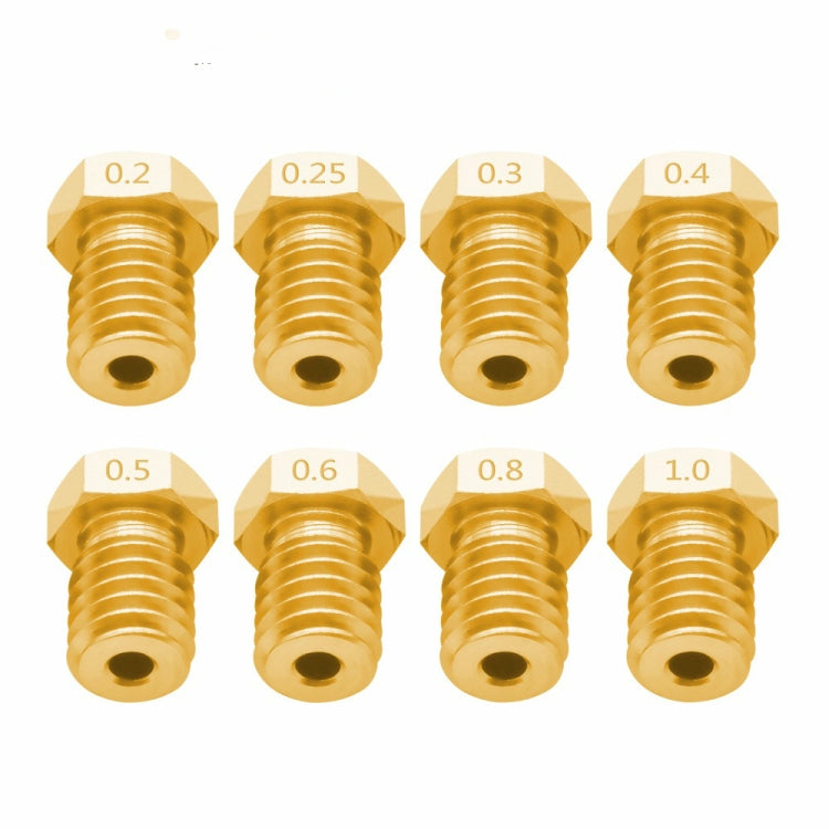 8 Uds Bugatti accesorios para impresora 3D E3D-V5 boquilla V6 consumibles de rosca M6 boquilla caliente, 1.75/0.2mm, 1.75/0.25mm, 1.75/0.3mm, 1.75/0.35mm, 1.75/0.4mm, 1.75/0.5mm, 1.75/0.6mm, 1.75/0.8mm, 1.75/1.0mm, 3/0.2mm, 3/0.3mm, 3/0.4mm, 3/0.5mm   ...