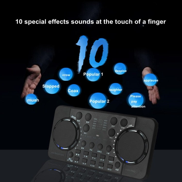 Tarjeta de sonido en vivo V300 PRO, teléfono móvil, computadora, grabación, juego de tarjeta de sonido para cantar