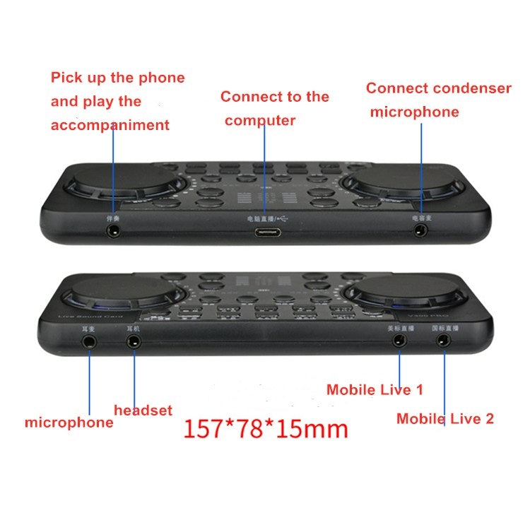 Tarjeta de sonido en vivo V300 PRO, teléfono móvil, computadora, grabación, juego de tarjeta de sonido para cantar