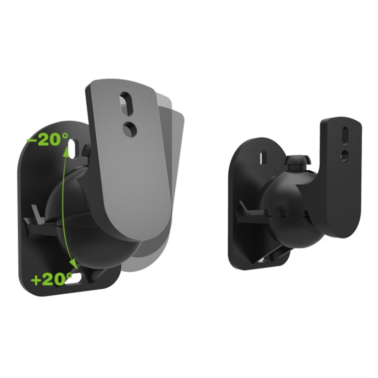 Par de soportes de montaje en pared para altavoz de sonido envolvente negro Soporte de pared para TV de diseño giratorio de 45 grados 8 x 4,5 x 5,8 cm