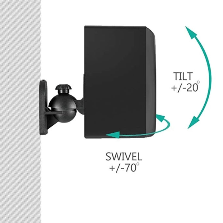 Par de soportes de montaje en pared para altavoz de sonido envolvente negro Soporte de pared para TV de diseño giratorio de 45 grados 8 x 4,5 x 5,8 cm