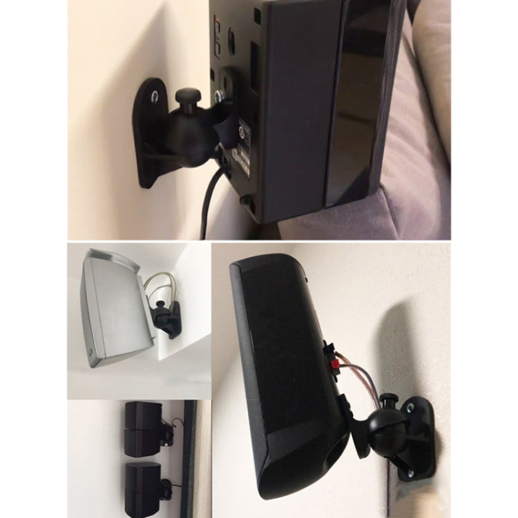 Par de soportes de montaje en pared para altavoz de sonido envolvente negro Soporte de pared para TV de diseño giratorio de 45 grados 8 x 4,5 x 5,8 cm