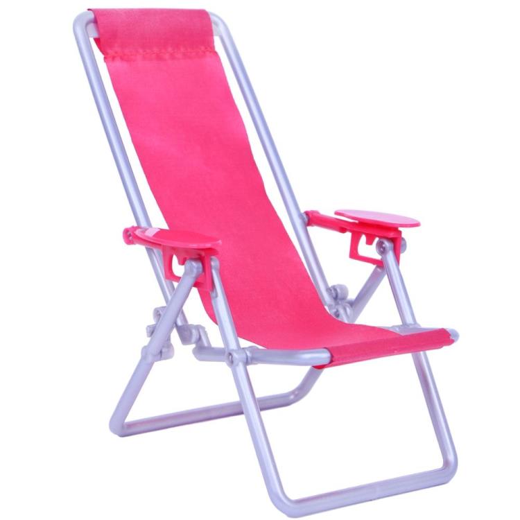 Silla de playa plegable de lona reclinable 1:6 para muñeca Barbie, Folding Canvas Beach Chair