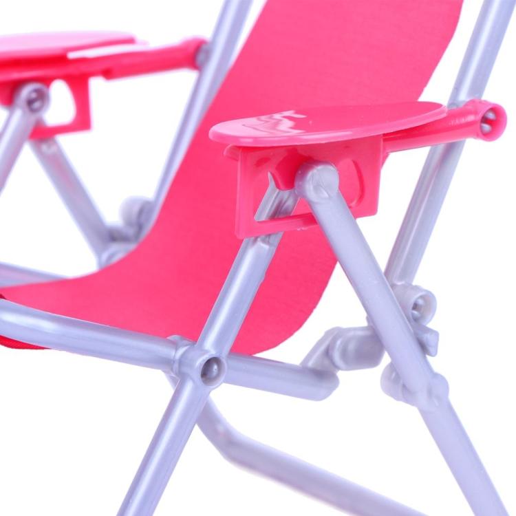 Silla de playa plegable de lona reclinable 1:6 para muñeca Barbie, Folding Canvas Beach Chair