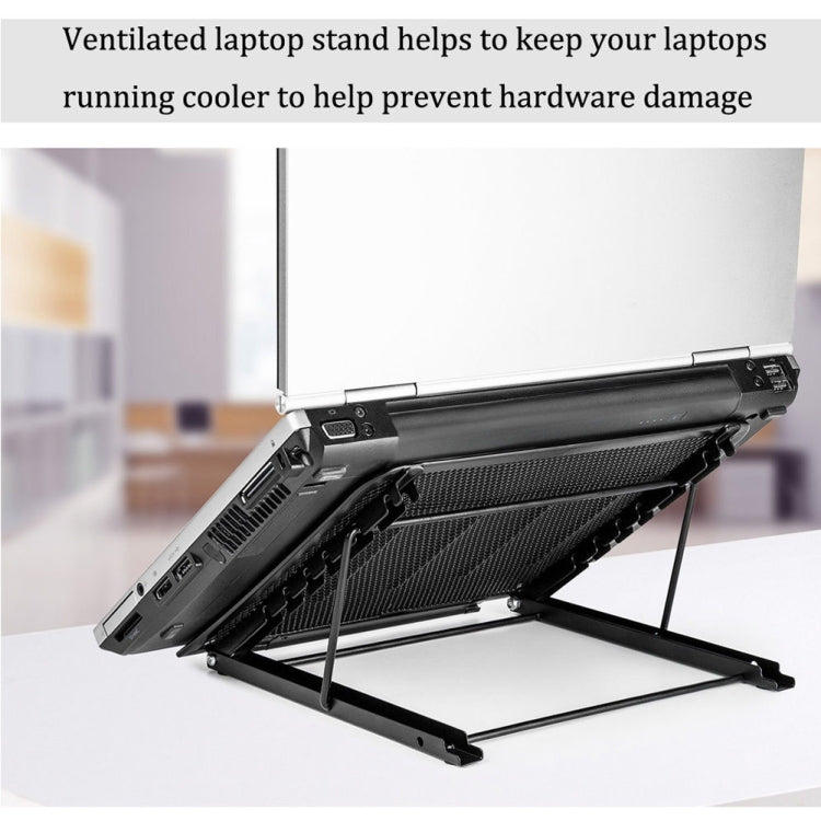 Soporte ventilado ajustable de malla metálica de refrigeración plegable de escritorio portátil