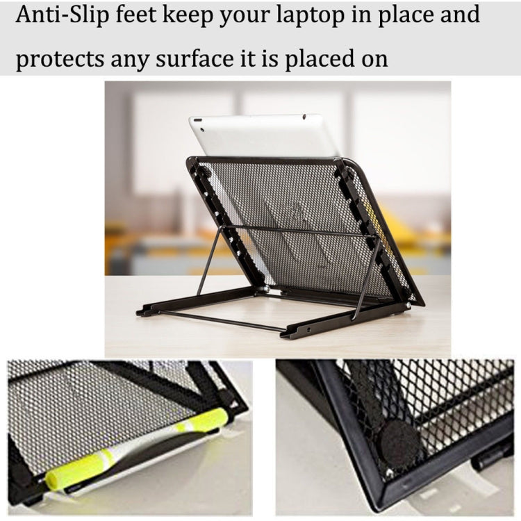 Soporte ventilado ajustable de malla metálica de refrigeración plegable de escritorio portátil