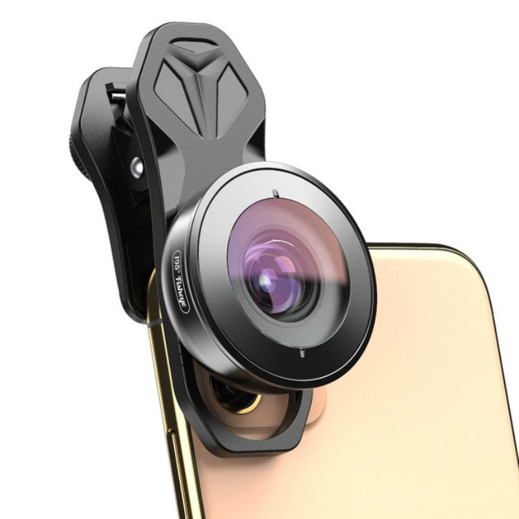 APEXEL APL-HB195 195 grados ojo de pez profesional HD lente universal externa para teléfono móvil, 195 Degrees Fisheye