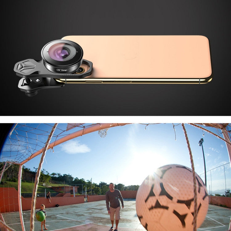 APEXEL APL-HB195 195 grados ojo de pez profesional HD lente universal externa para teléfono móvil, 195 Degrees Fisheye