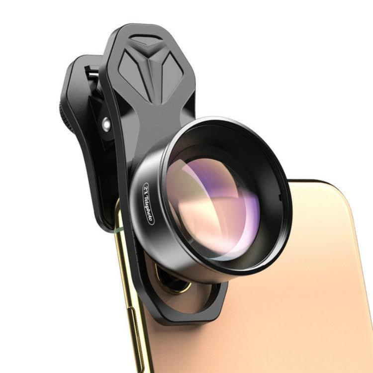 APEXEL APL-HB2X 2X Teleobjetivo Extendido Profesional HD Externo Teléfono Móvil Lente Universal, 2X Telephoto