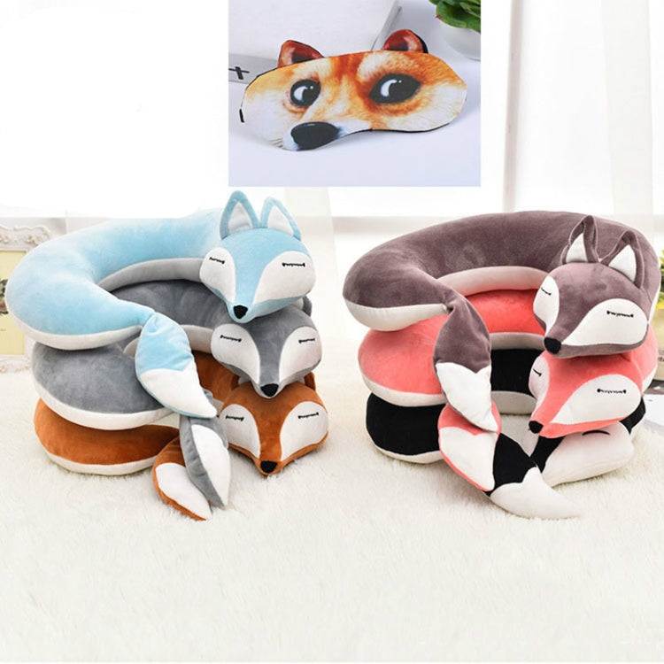 Almohada encantadora del cuello de la forma de U de la felpa del algodón del animal del zorro para el viaje del avión del coche del viaje, 30x30x8cm