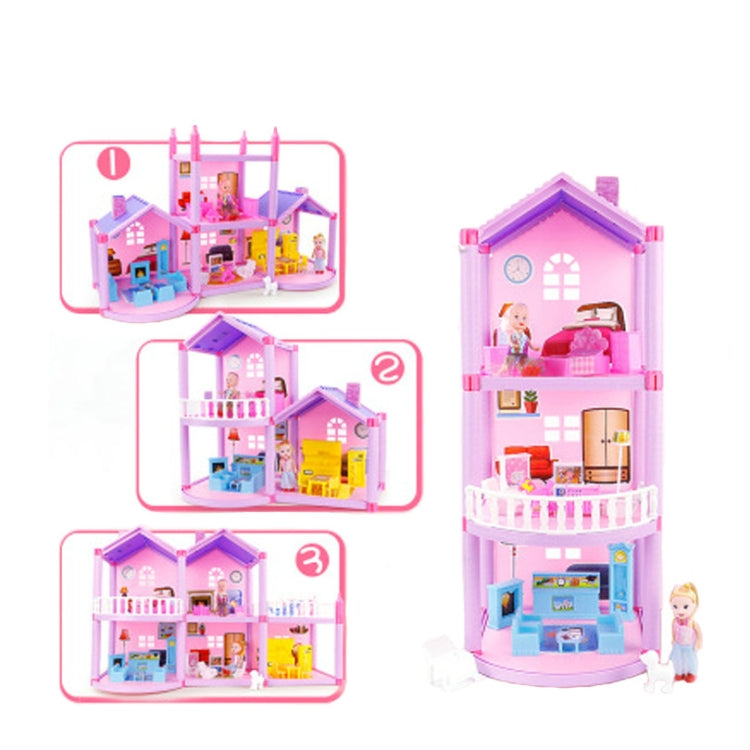 Casa de muñecas de princesa en miniatura ensamblada DIY, Villa pequeña, simulación de casa de ensueño, juguete para niña, Miniature Princess Doll House