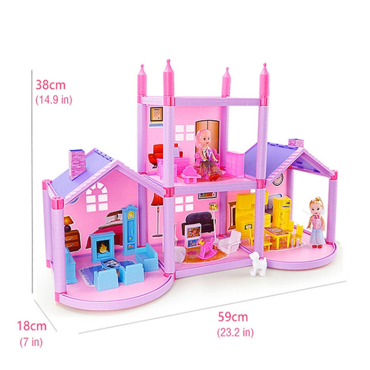 Casa de muñecas de princesa en miniatura ensamblada DIY, Villa pequeña, simulación de casa de ensueño, juguete para niña, Miniature Princess Doll House
