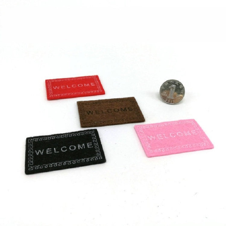 Accesorios de casa de muñecas de simulación hechos a mano, almohadilla de bienvenida, modelo de alfombrilla para el suelo