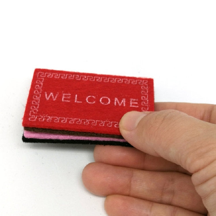 Accesorios de casa de muñecas de simulación hechos a mano, almohadilla de bienvenida, modelo de alfombrilla para el suelo