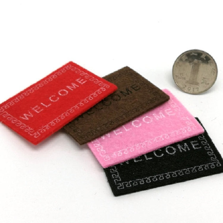 Accesorios de casa de muñecas de simulación hechos a mano, almohadilla de bienvenida, modelo de alfombrilla para el suelo