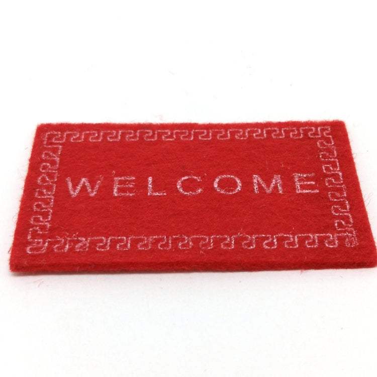 Accesorios de casa de muñecas de simulación hechos a mano, almohadilla de bienvenida, modelo de alfombrilla para el suelo