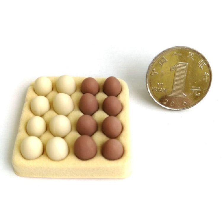 Mini caja de huevos para casa de muñecas con 16 huevos modelo de juguete, Mini Egg Box
