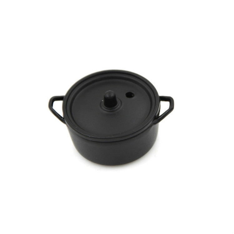 Casa de muñecas en miniatura, herramientas de cocina, olla de aleación de cobre con tapa