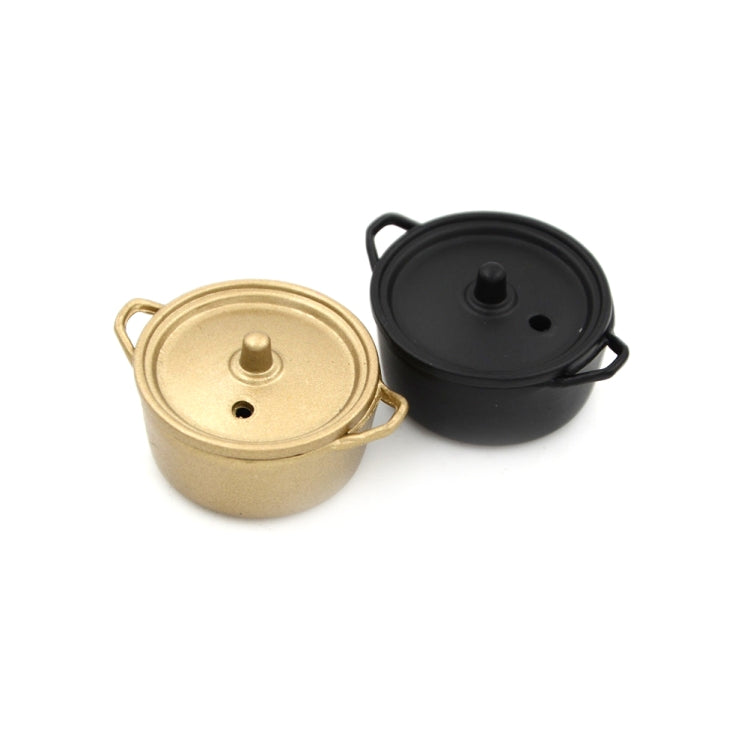 Casa de muñecas en miniatura, herramientas de cocina, olla de aleación de cobre con tapa