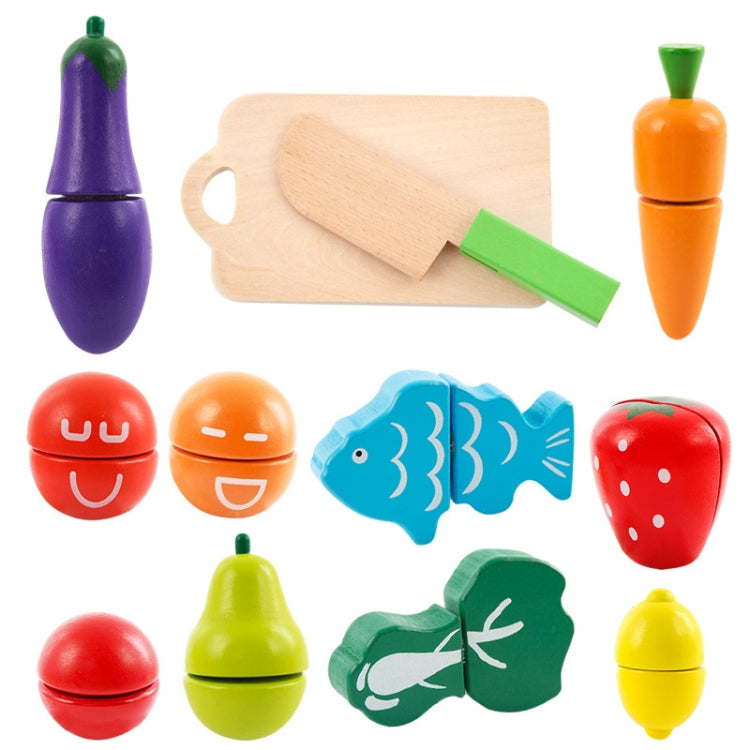 Juguete para cortar verduras y frutas Woodiness, juguete educativo y de desarrollo temprano para niños, Fruit Vegetables Cutting