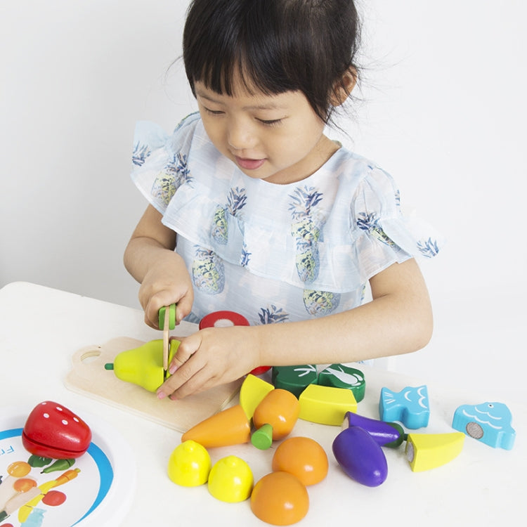Juguete para cortar verduras y frutas Woodiness, juguete educativo y de desarrollo temprano para niños, Fruit Vegetables Cutting